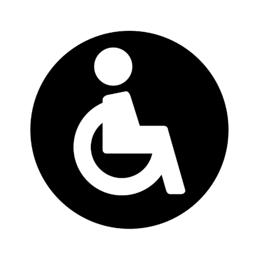 Wheelchair Accessible Toilet Sign | Metal Bathroom Sign made from premium laser-cut steel with a durable powder-coated finish.