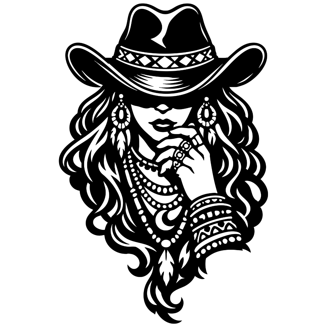 Wild and Free bohemian cowgirl metal wall art on white background