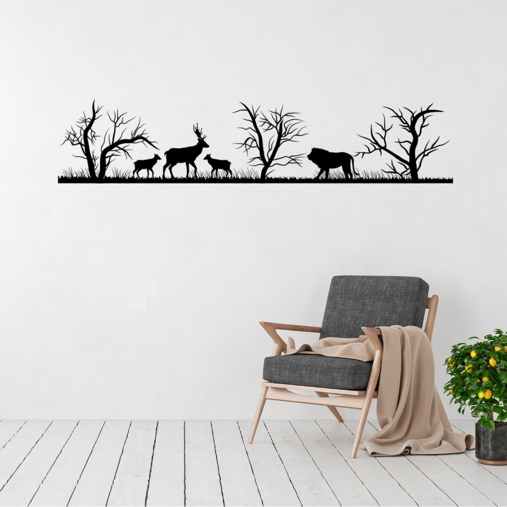 Wildlife wall art displayed in a modern interior space