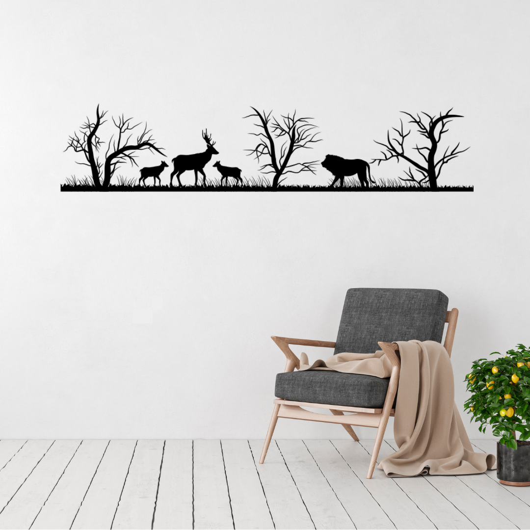 Wildlife wall art displayed in a modern interior space