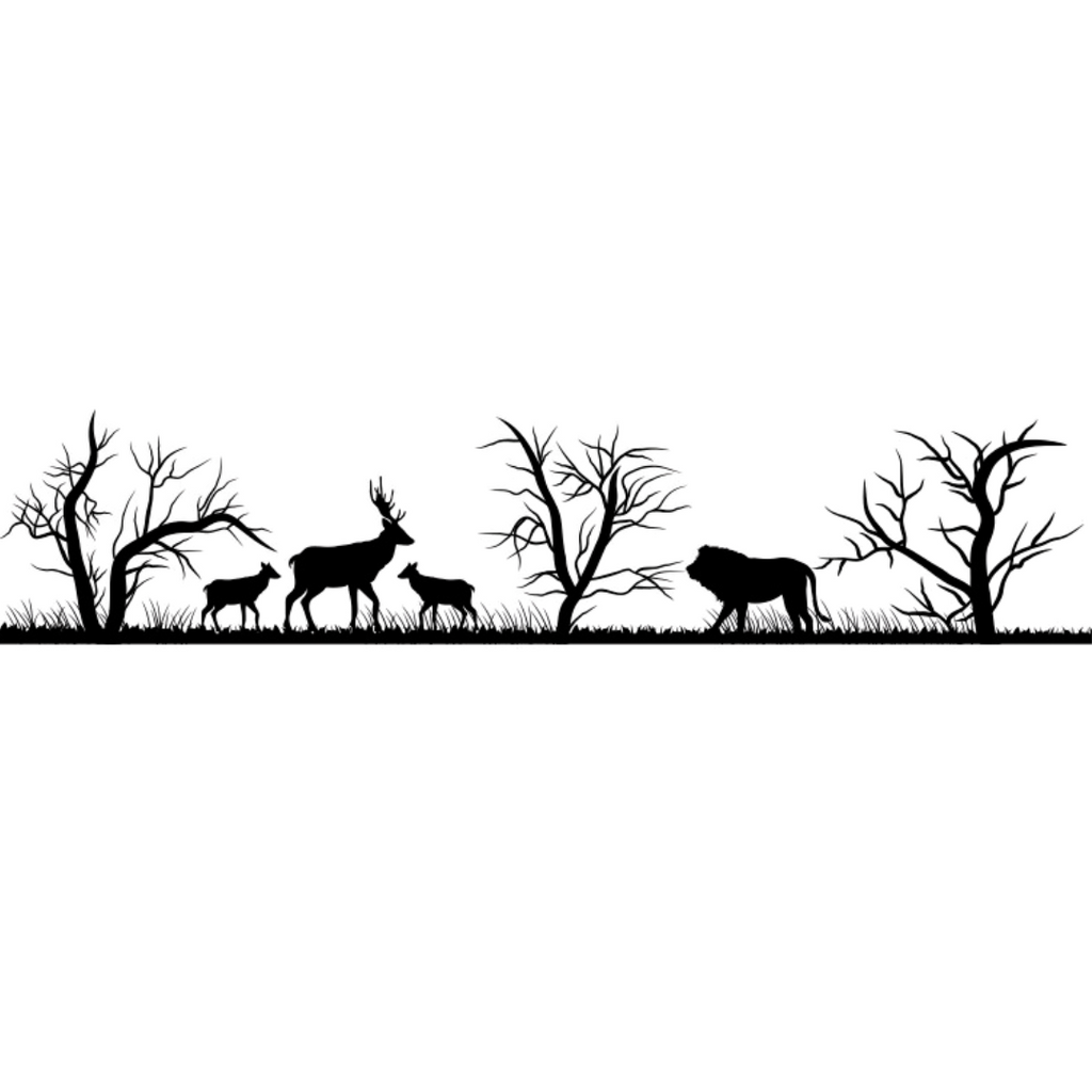 African wildlife metal wall art lion kudu landscape design