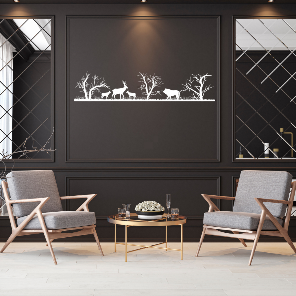 Wildlife metal wall art as a statement piece in a luxury interior