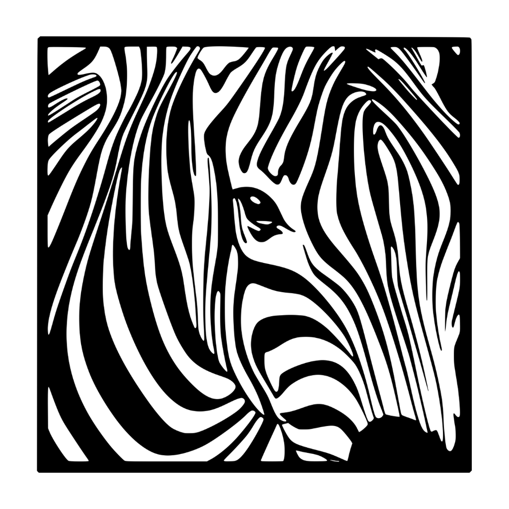 Wild Stripes | Zebra Portrait Metal Wall Art crafted from premium laser-cut powder-coated steel.