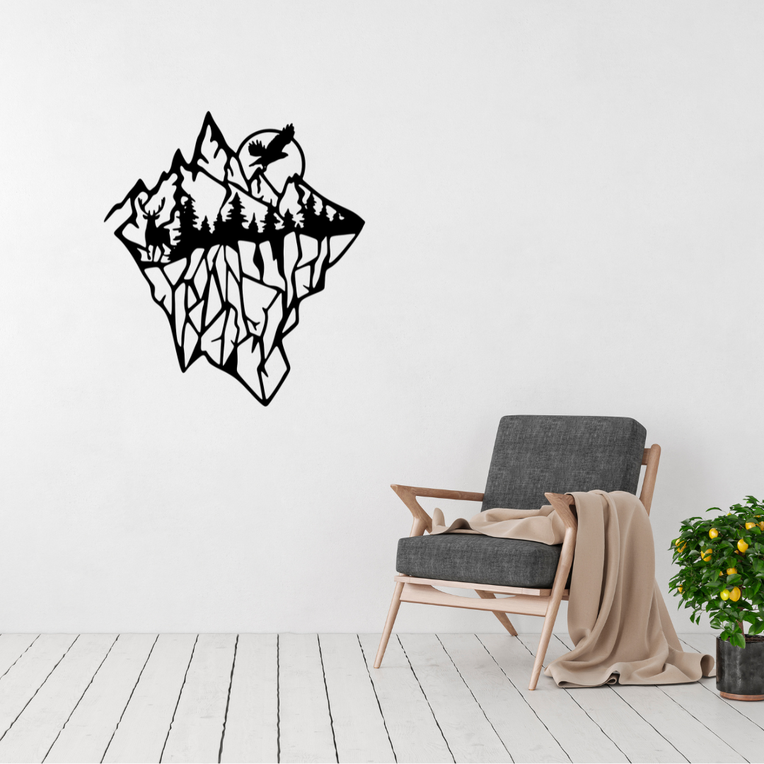 Wildlife wall art displayed in a modern nature inspired interior
