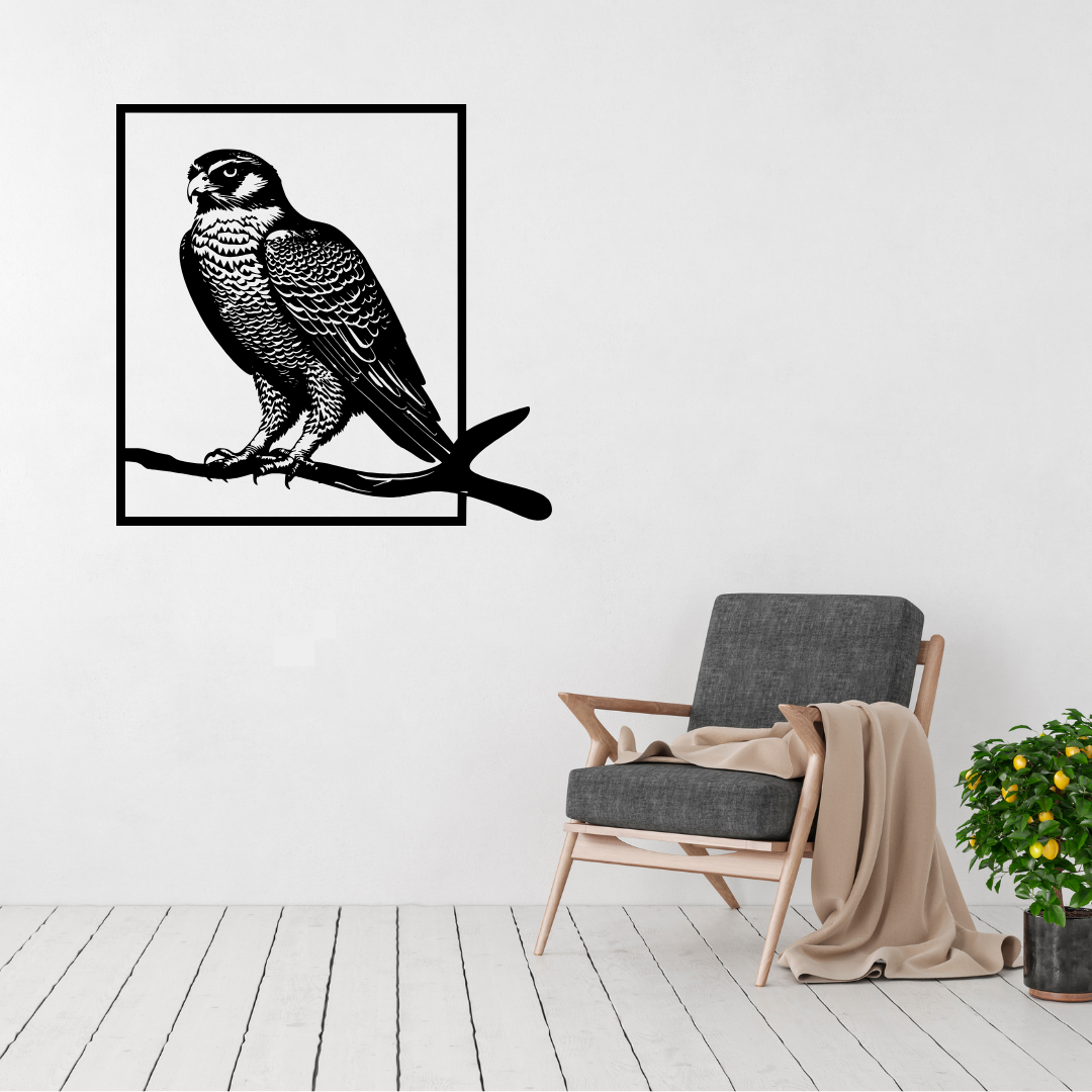 Rooted in Nature Tree of Life metal wall art displayed above a contemporary chair