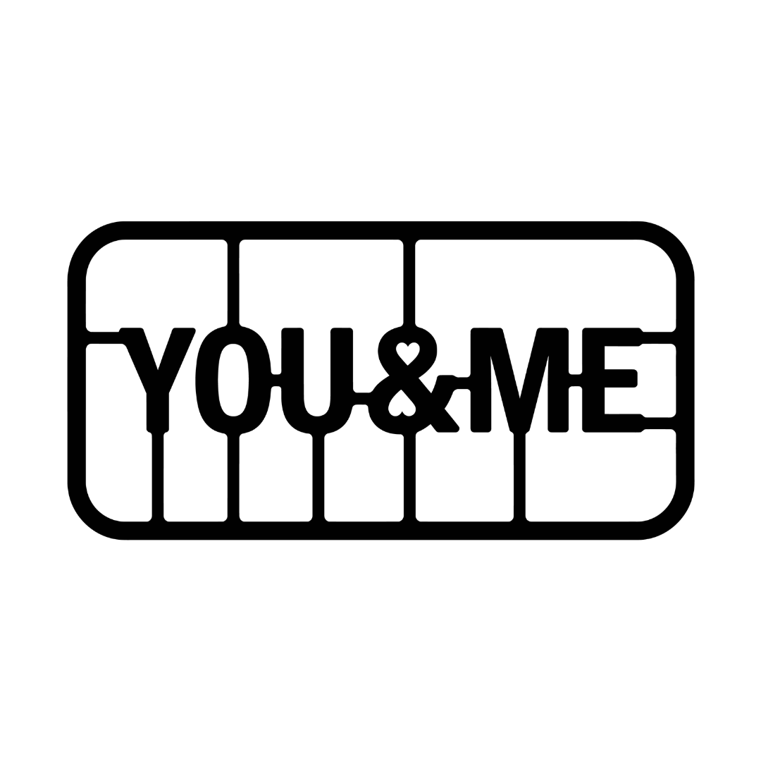 You & Me | Romantic Typography Metal Wall Art crafted from premium laser-cut powder-coated steel.
