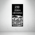 Zebra Crossing personalised safari metal house number sign featuring a zebra family and custom street name.