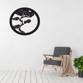 Bonsai metal wall art displayed in a calm modern interior or meditation space